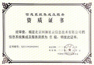 网御星云延续获得信息系统集成及服务一级资质，提升行业影响力